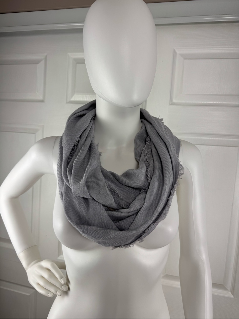 Light Gray Women's Infinity Scarf - Stylish Everyday Layer
